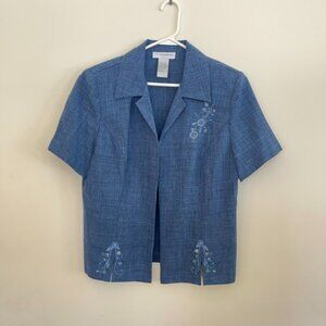 Sag Harbor Blue Embroidered Dress Jacket